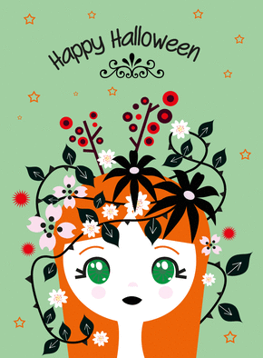 Fée d'Halloween aux fleurs enchantées